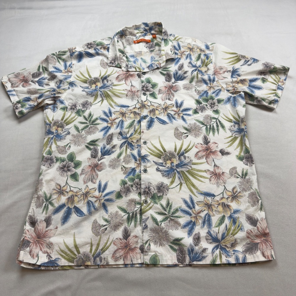 Tori Richard Mens XL Floral Orchid Print Cotton Stretch Button Down Shirt 1949